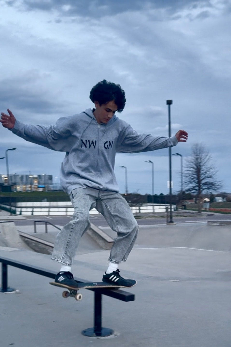 Split Text Full Zip Sweatshirt